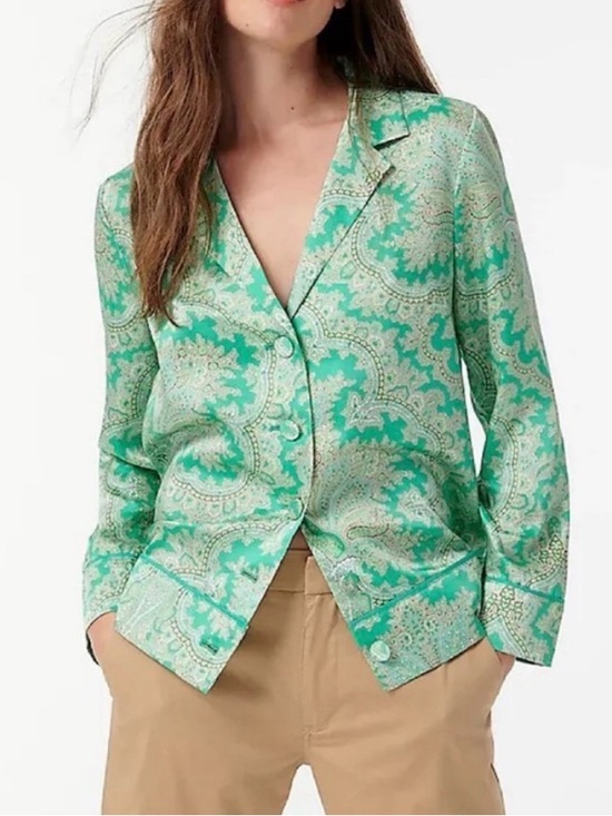J. Crew Tops - J Crew Collection Drapey button-up top Ratti pendant paisley M